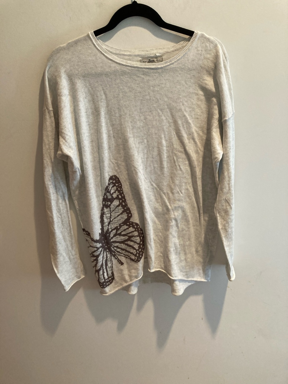 Light Beige Butterfly Pullover Sweater